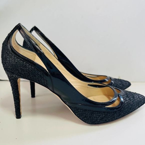 Jimmy Choo Hickory 85 Woven Canvas Pump - Picture 4 of 5